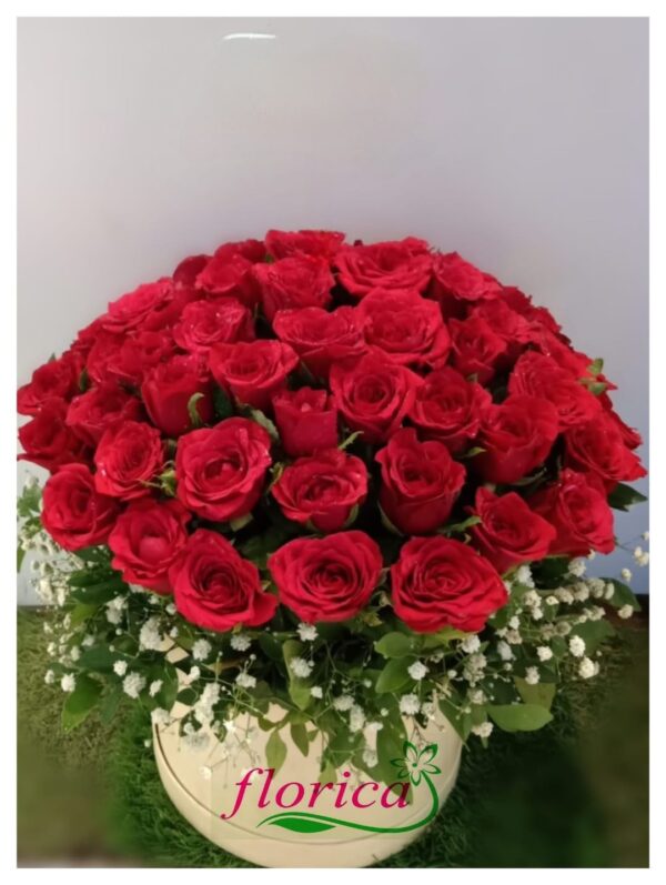 Box of red roses