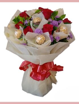 Ferrero chocolate roses hand bouquet