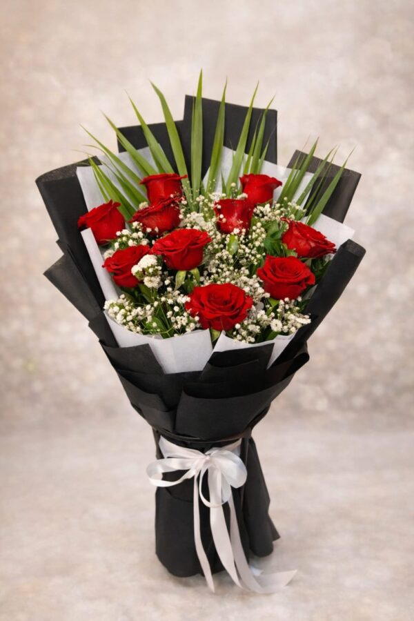 Classic Romance Red Rose Bouquet
