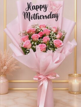 Blush Pink Rose Bouquet – Luxury Mother’s Day Flowers
