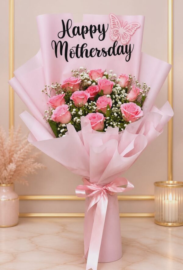 Blush Pink Rose Bouquet – Luxury Mother’s Day Flowers